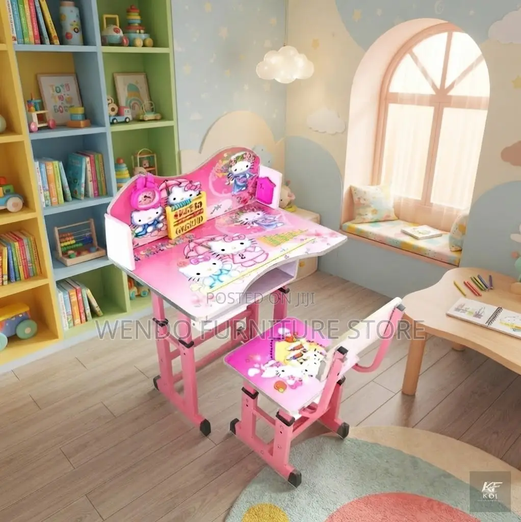 Pink Home Study Desk Chair Set
