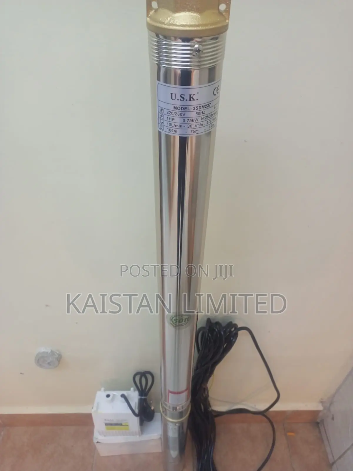 1HP High Lift Submersible Pump – 750W Borehole Pump | 126M Max Height