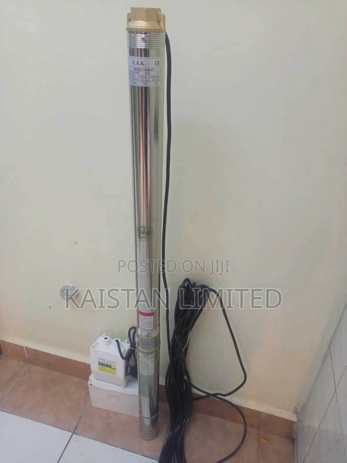 1HP Deepwell Water Pump 750W – 1.25 Inch Submersible | 126M Head