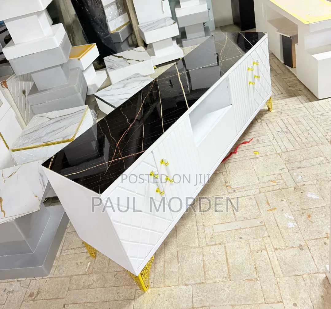 White and White Modern TV Stands Ready Available