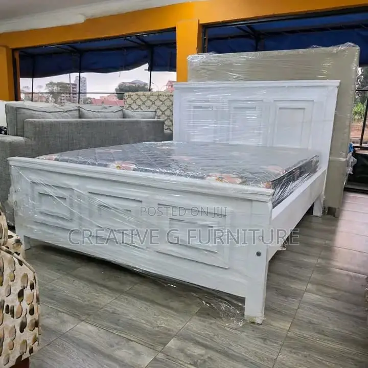 5x6 Solid Wood White Bed
