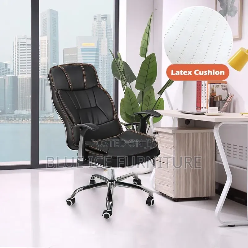 Ergonomic Swivel Chair With Latex Cushion Chrome Base