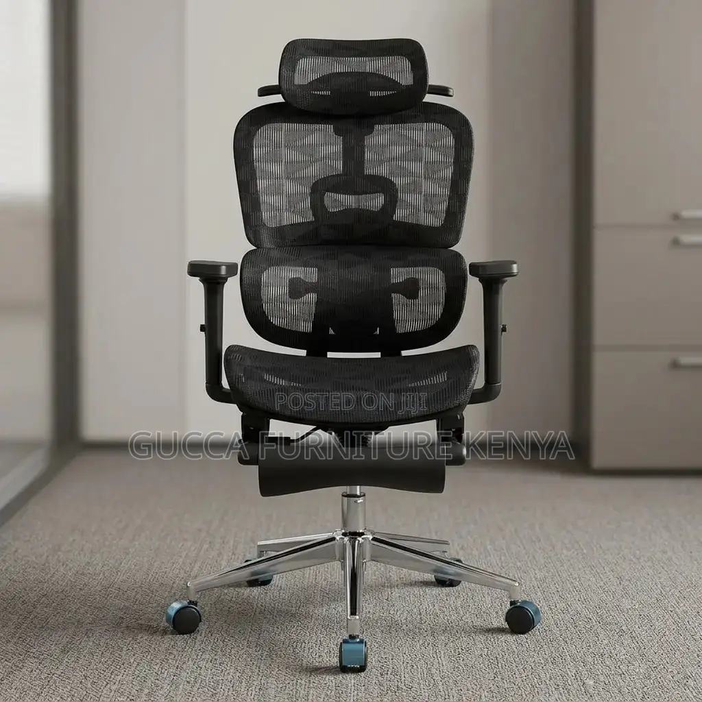 Modern Full Mesh Study Chair With Footrest.