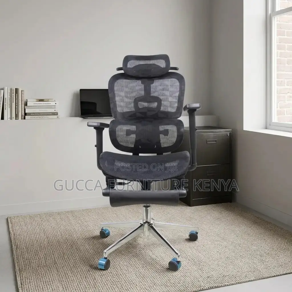 Modern Full Mesh Study Chair With Footrest.