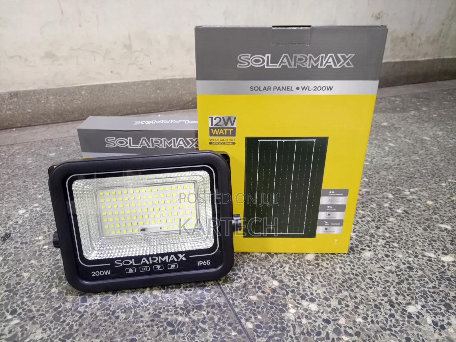 SolarMax WL-200W 200W Solar Flood Light – IP65 Outdoor Security Light