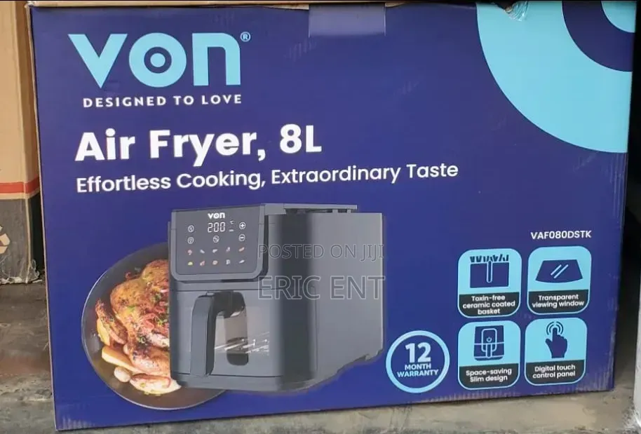 Digital Slim Design Air Fryer – LED Touch Control With Air Circulation