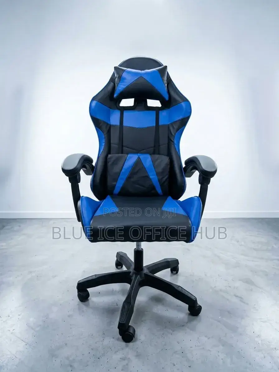 Ergonomic Blue Gaming Chair With Headrest Lumbar Support |