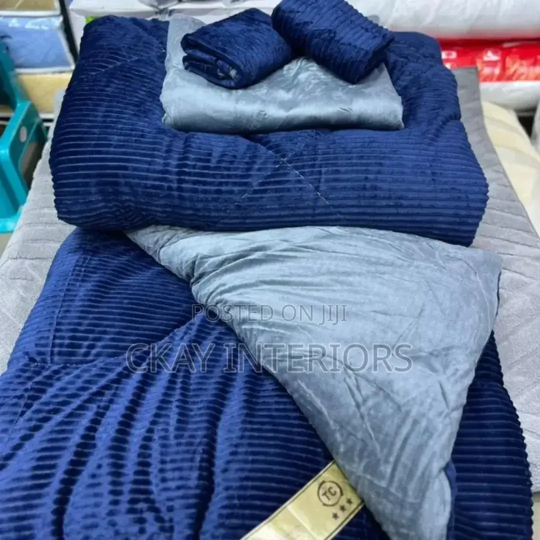 Comfort Worth Sleeping on Navy Blue and Grey Velvet