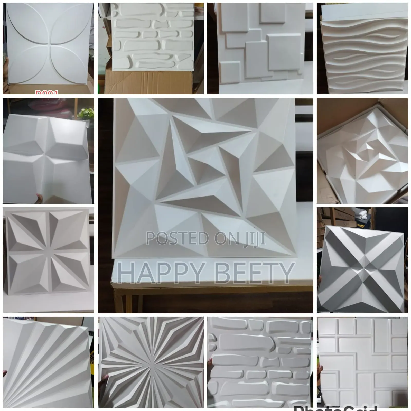 White PVC 3d Wallpanel