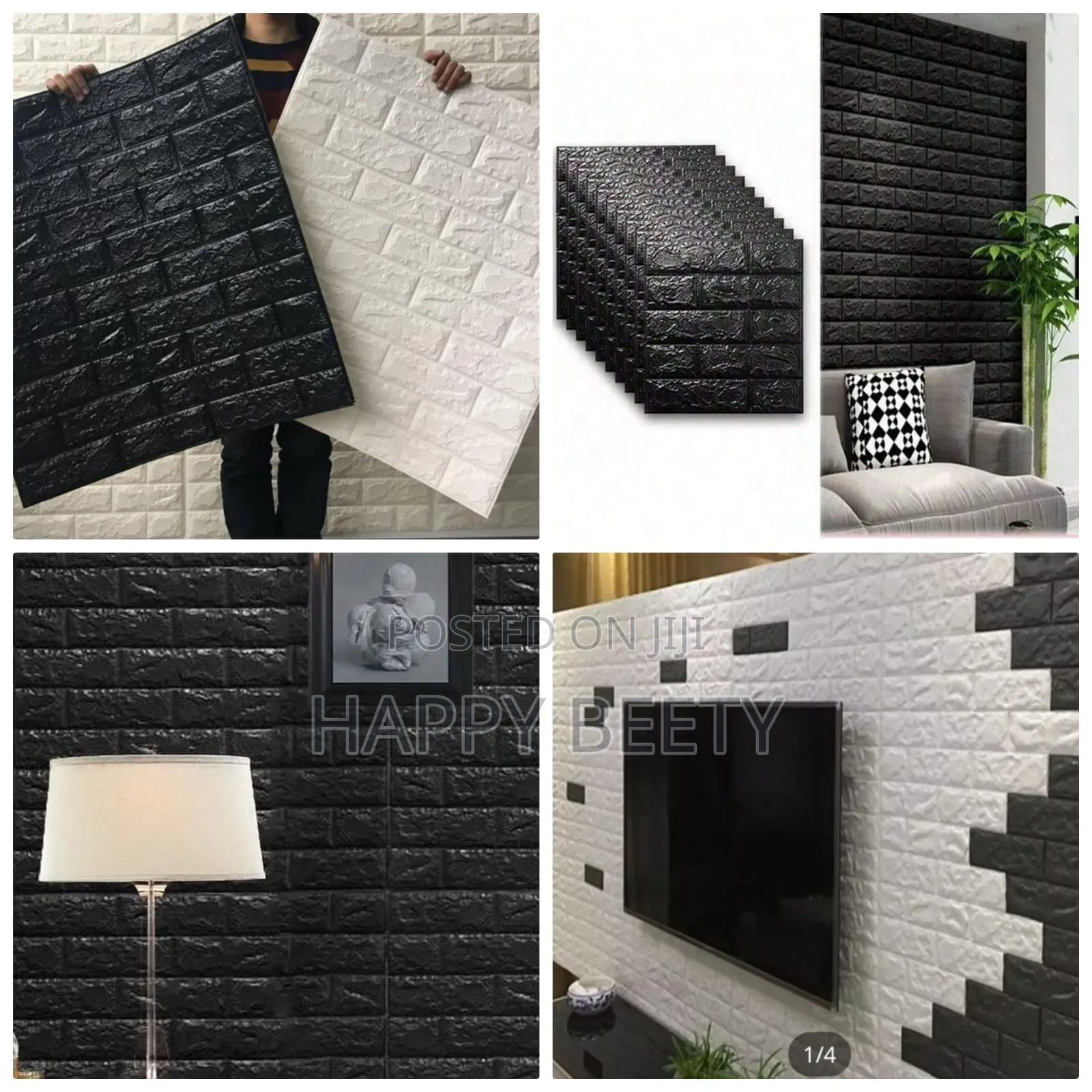 3D Brick Textured Peal and Stick Wall Panels