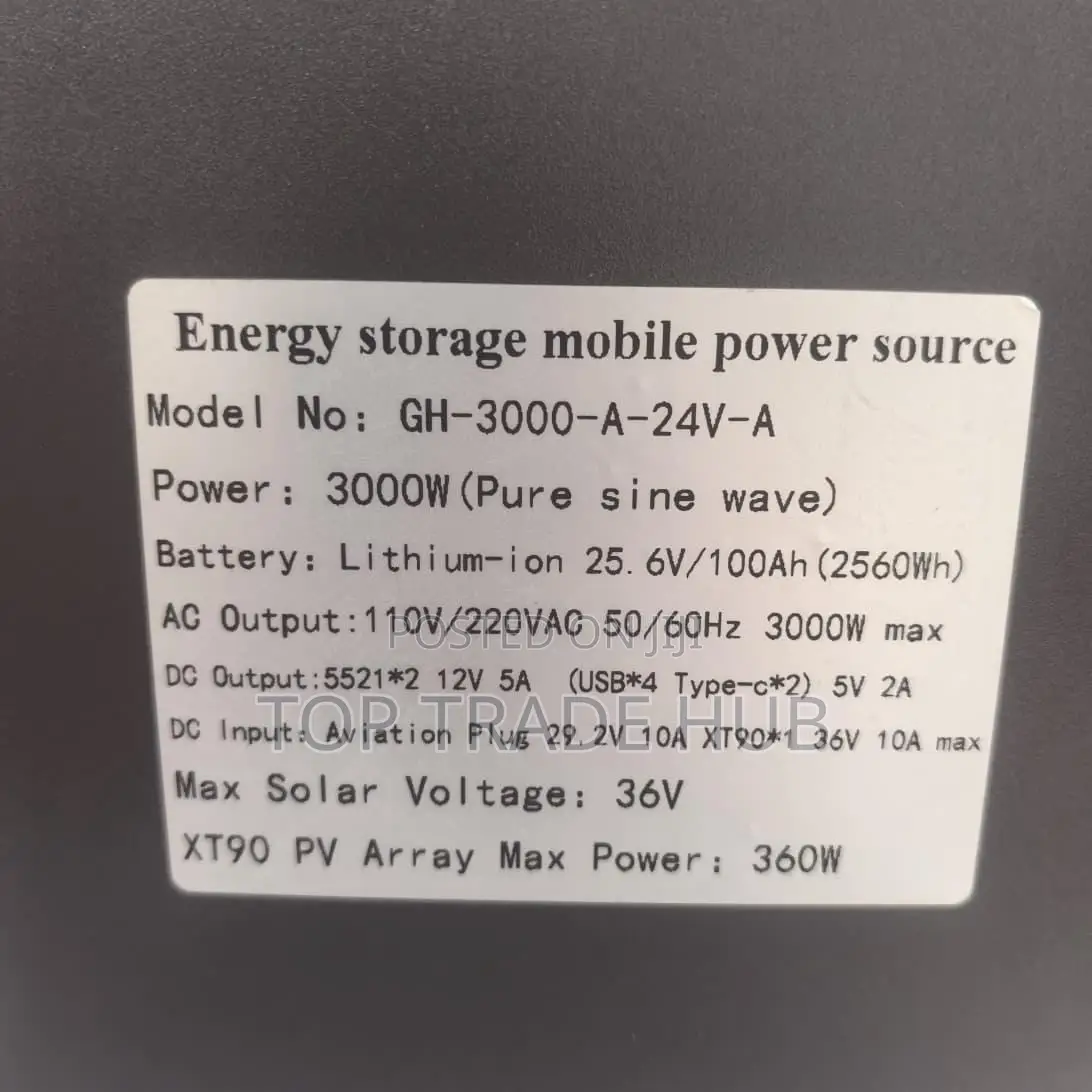 Yachu Energy Lithium-Ion Mobile/Portable Power Station 3000w/3kWh