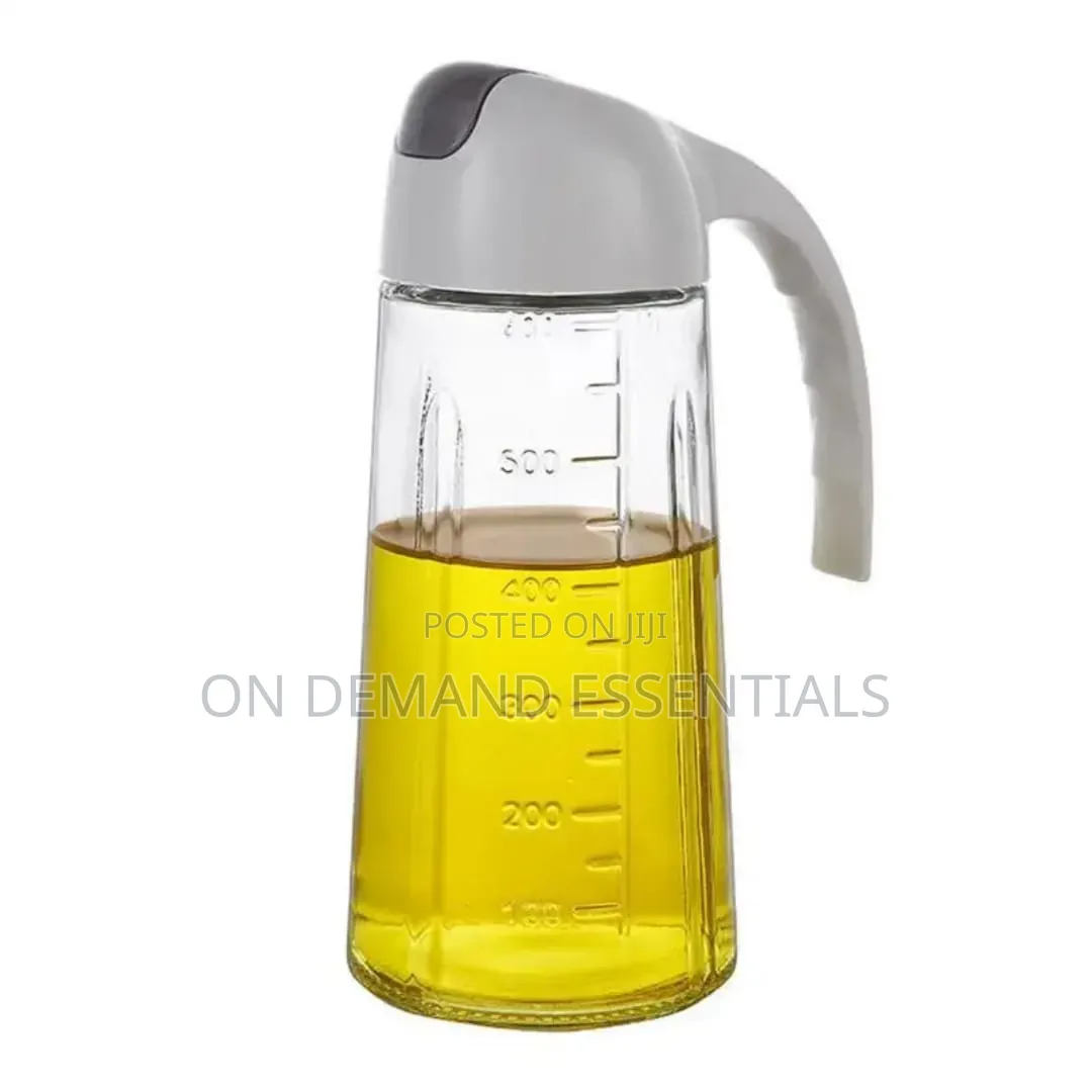 630 Ml Glass Kitchen Oil Bottle With Automatic Opening Closing