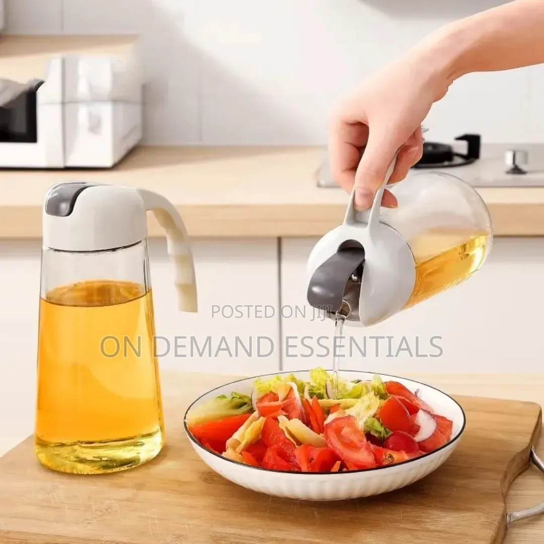 630 Ml Glass Kitchen Oil Bottle With Automatic Opening Closing