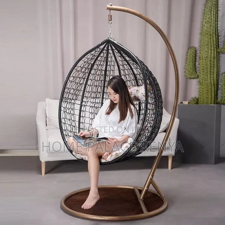 Egg Chair; Luxury Egg Hanging Chair With Thick Cushion for Balcony