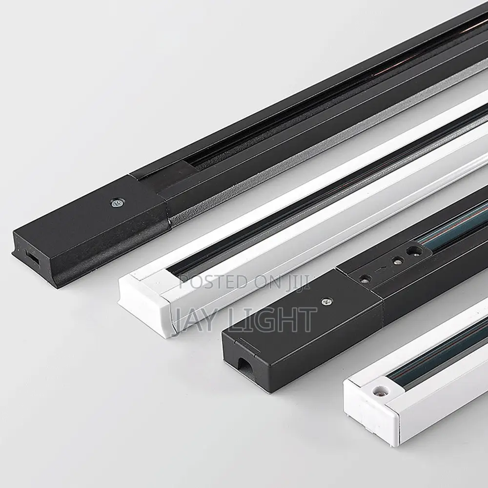 Track Rails 2m/1m LED Channel White Black Cover Aluminum