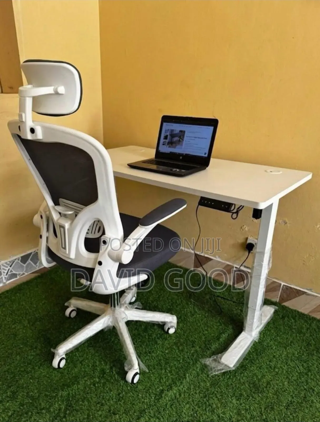 Electric Adjustable Standing Table and a Chair