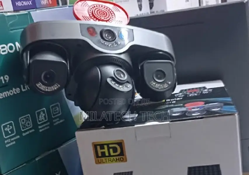 Triple Lens 4G CCTV Camera With Siren – 360° Security Camera