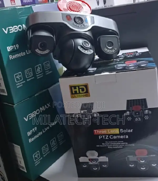 Triple Lens 4G PTZ Security Camera With Siren Motion Detection