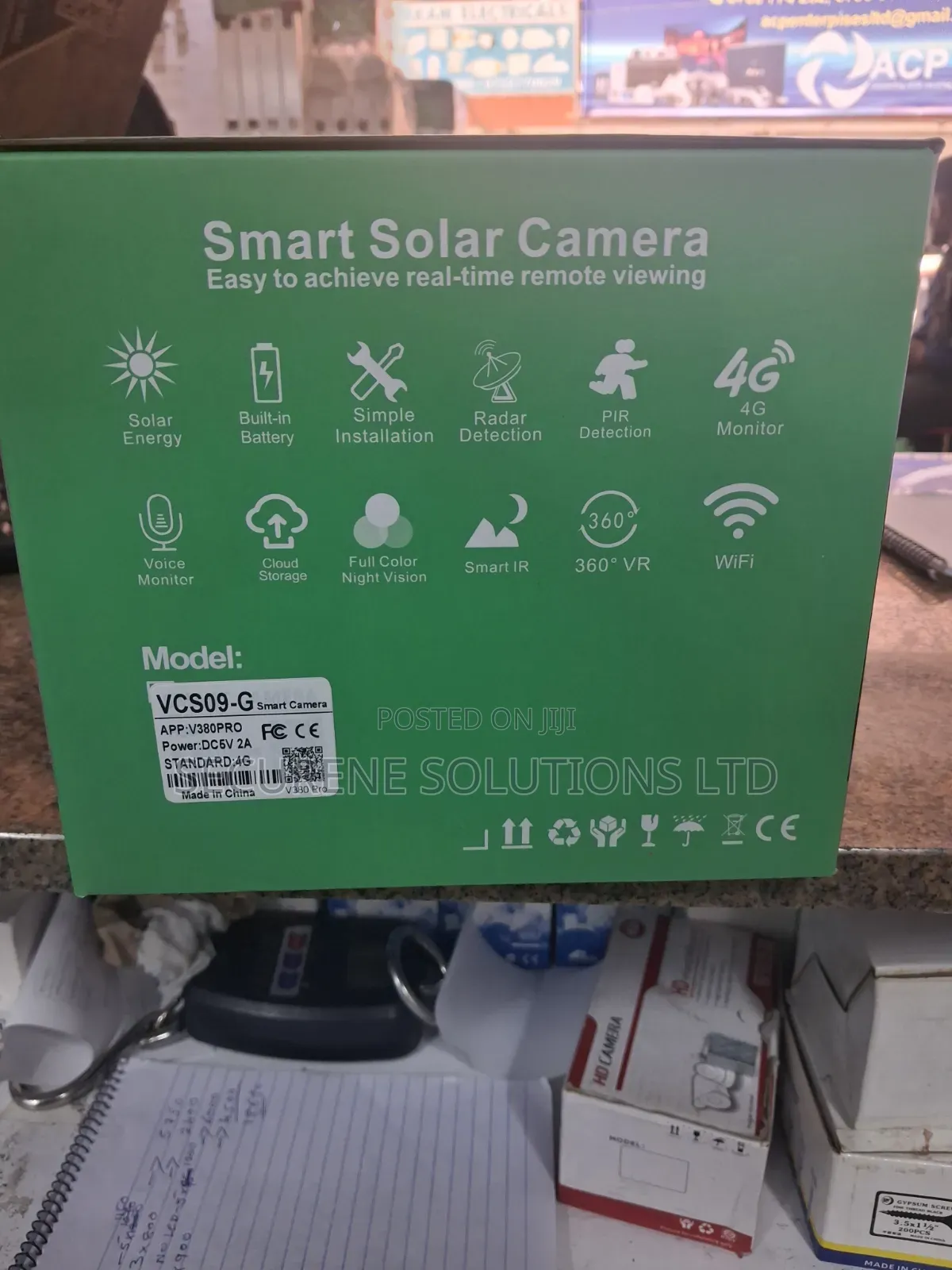 V380 Pro Smart Solar Camera 4G Wifi (Model: VCS09-G)