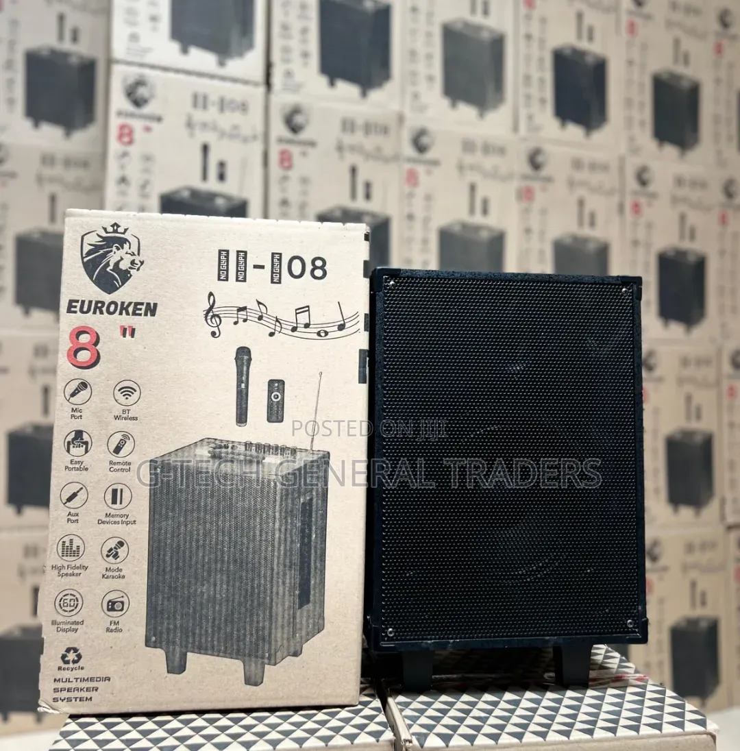 Euroken S-08 Rechargable Trolly 8" Speaker(1 Year Warranty)