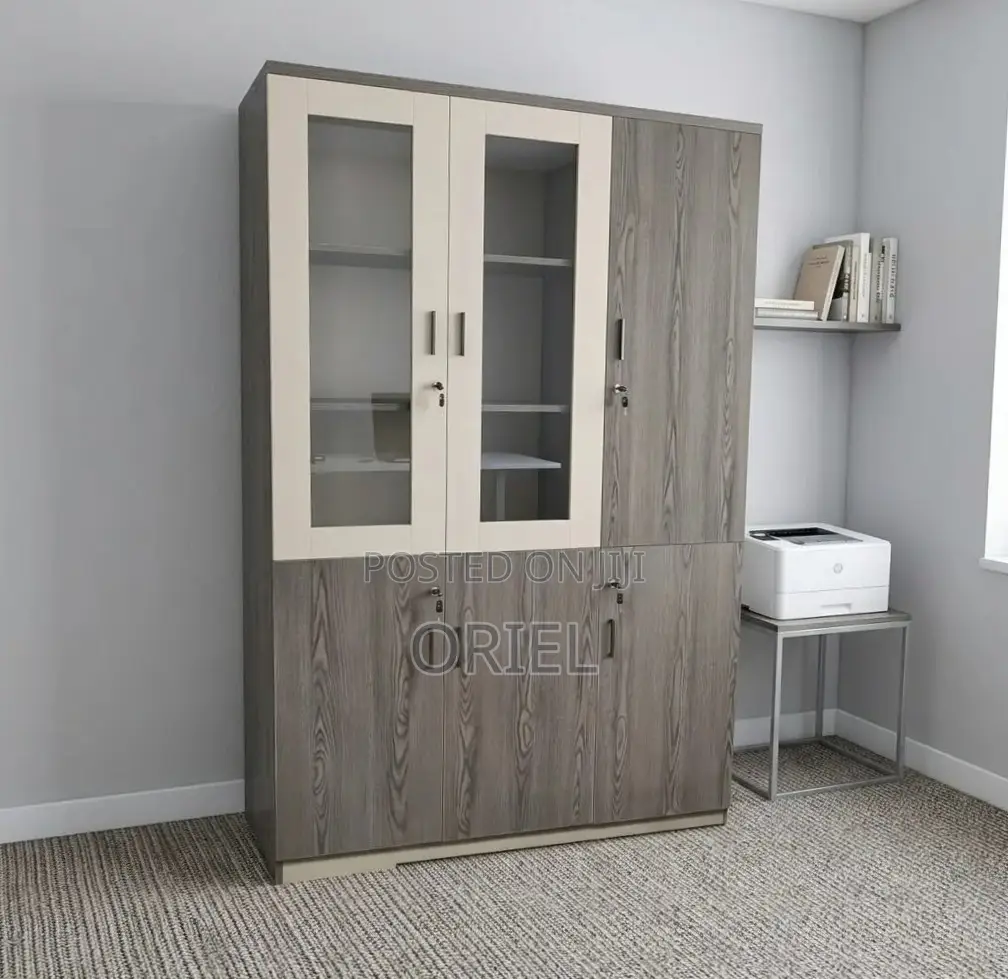Office Cabinet : 3-Door Wooden Office Utility Cabinet