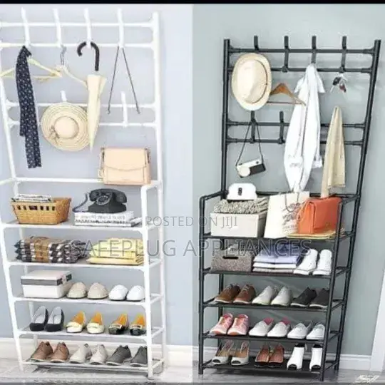 2-in-1 Shoe Organizer Clothes Hanger –