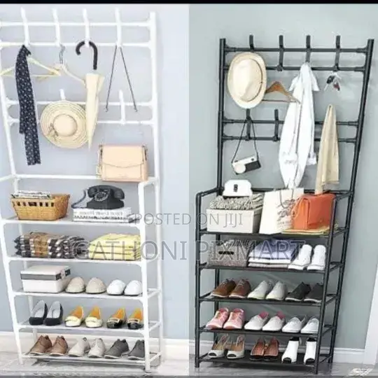 2-in-1 Shoe Organizer Clothes Hanger –