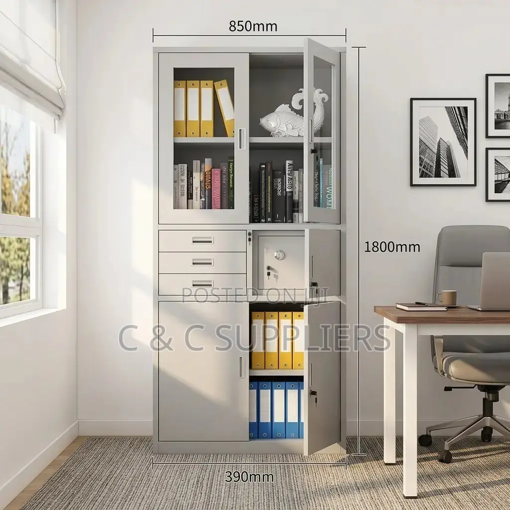 Lockable File Cabinet With a Safe.