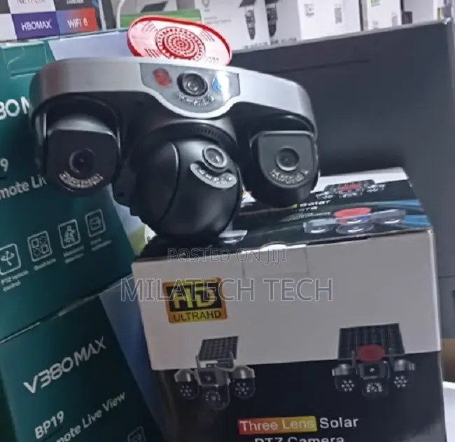 4G Triple Lens PTZ Security Camera With Alarm Siren Night Vision