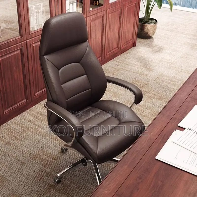 Office Chair : Niki High-Back Brown Executive Office Chair