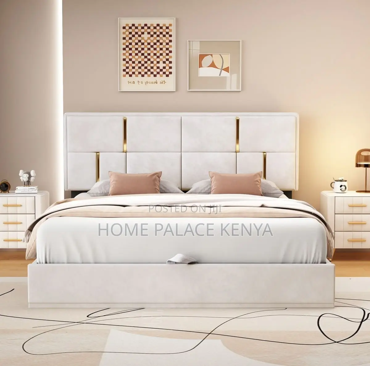 Bed; Modern Luxury King Size Bedroom Bed for Spacious Master Suites