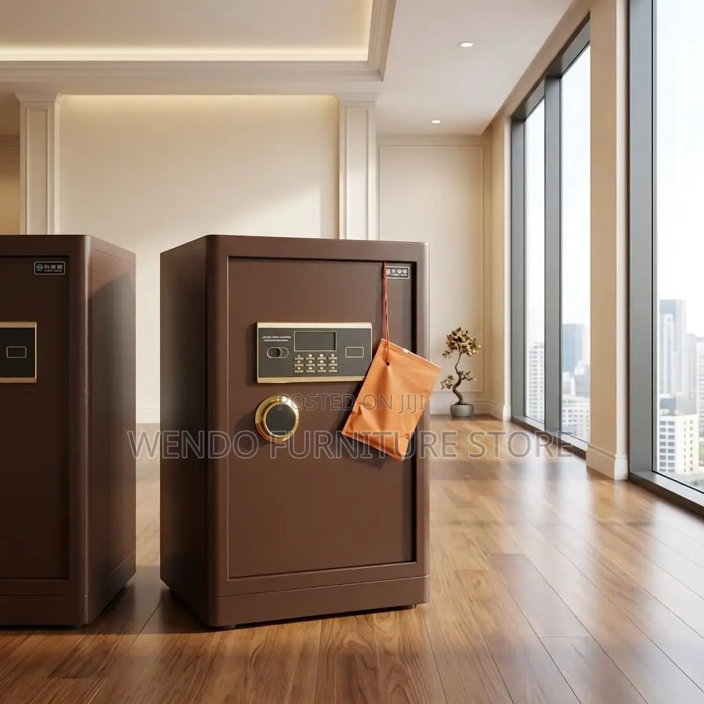 Office Safe : 60kg Brown Digital Fireproof Safe Box
