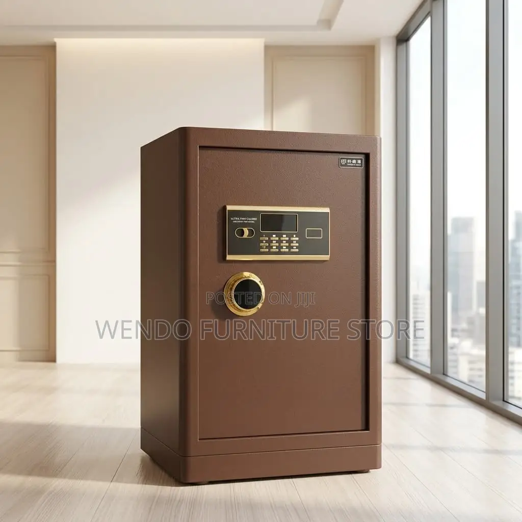 Office Safe : 60kg Brown Digital Fireproof Safe Box