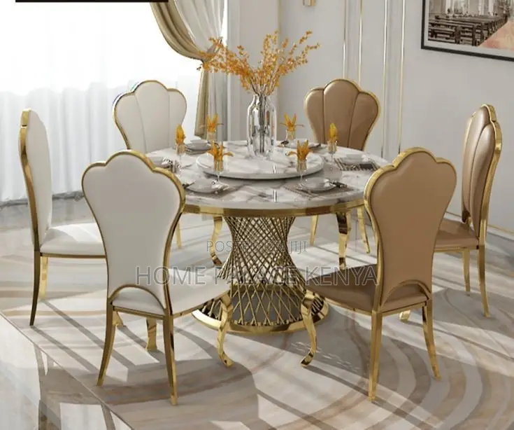 Dining Set; Modern Round Swivel Dining Table Set With Matching Chairs