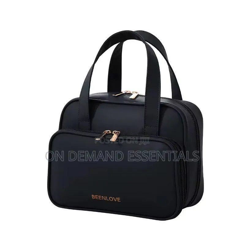 Large Capacity PU Cosmetics Bag/ Multi Pocket Travel / Make Up Bag