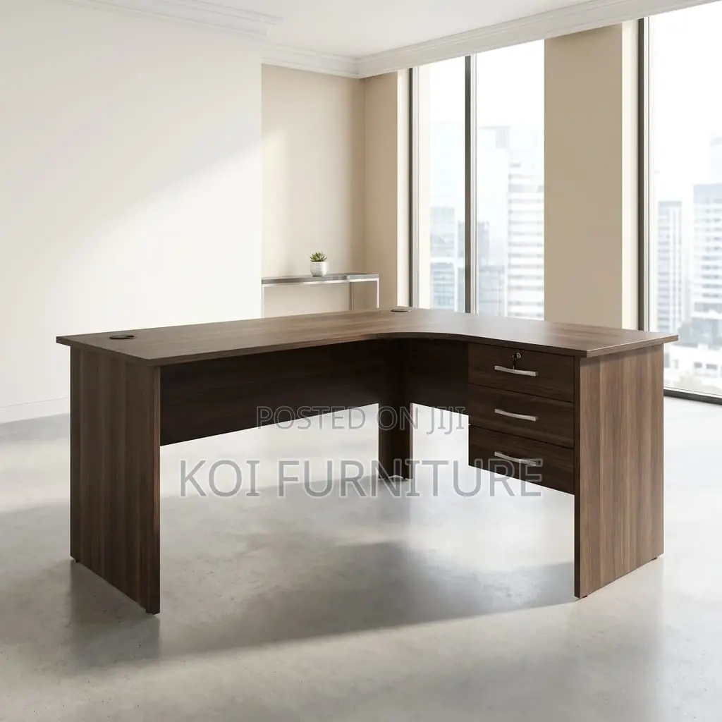 Office Desk : Bowfront L-Shaped Office Desk