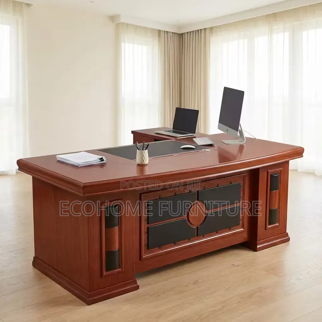 Executive Office Desk Wooden Managerial Workstation With Storage