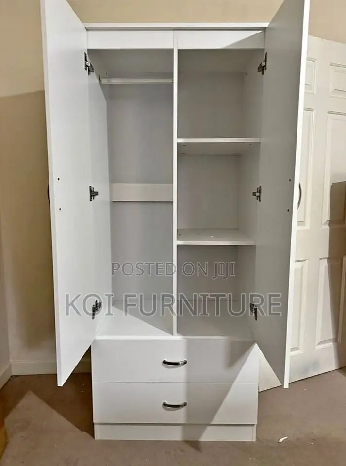 White Double Door Storage Wardrobe