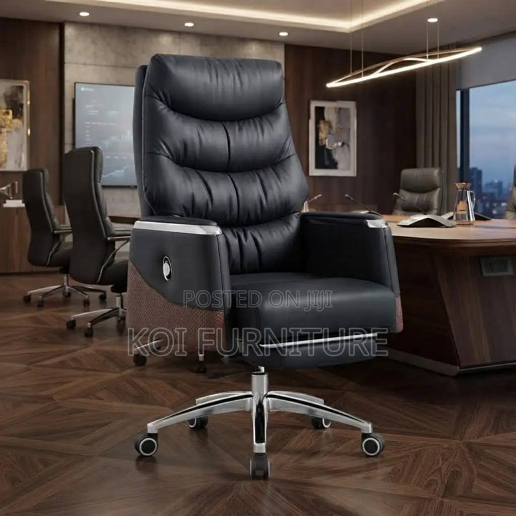 Office Chair; Heavy Leather Office Executive High Back Chair