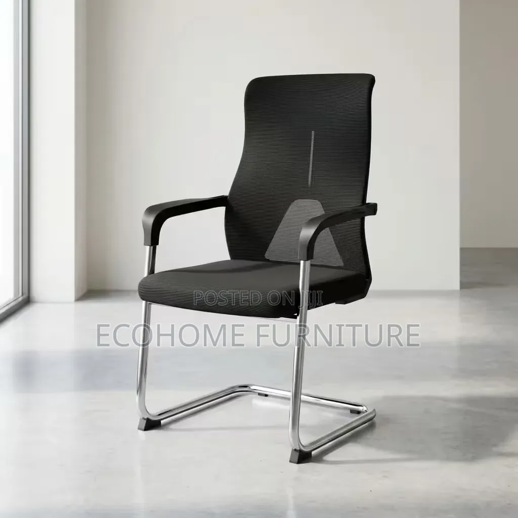 Visitor Chair Mesh Back Chrome Frame Reception Office Chair