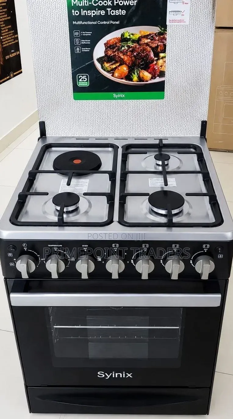 Syinix Q60GC3 60×60 Standing Cooker – 3+1 Gas Electric