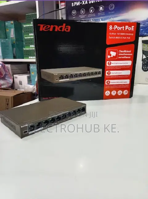 Tenda 8 Port PoE Network Switch for CCTV Cameras