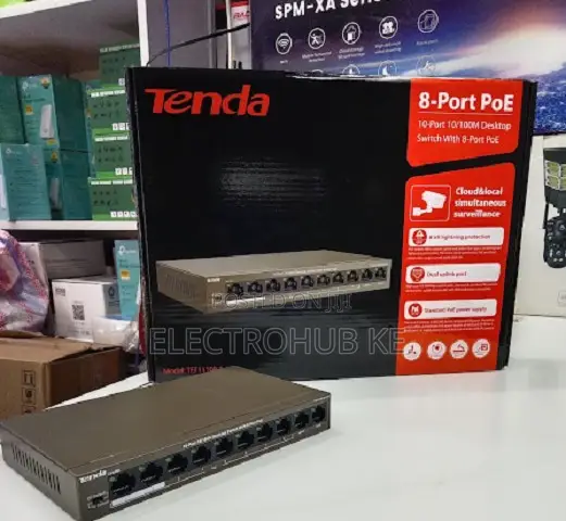Tenda 8 Port PoE Ethernet Switch for IP Cameras