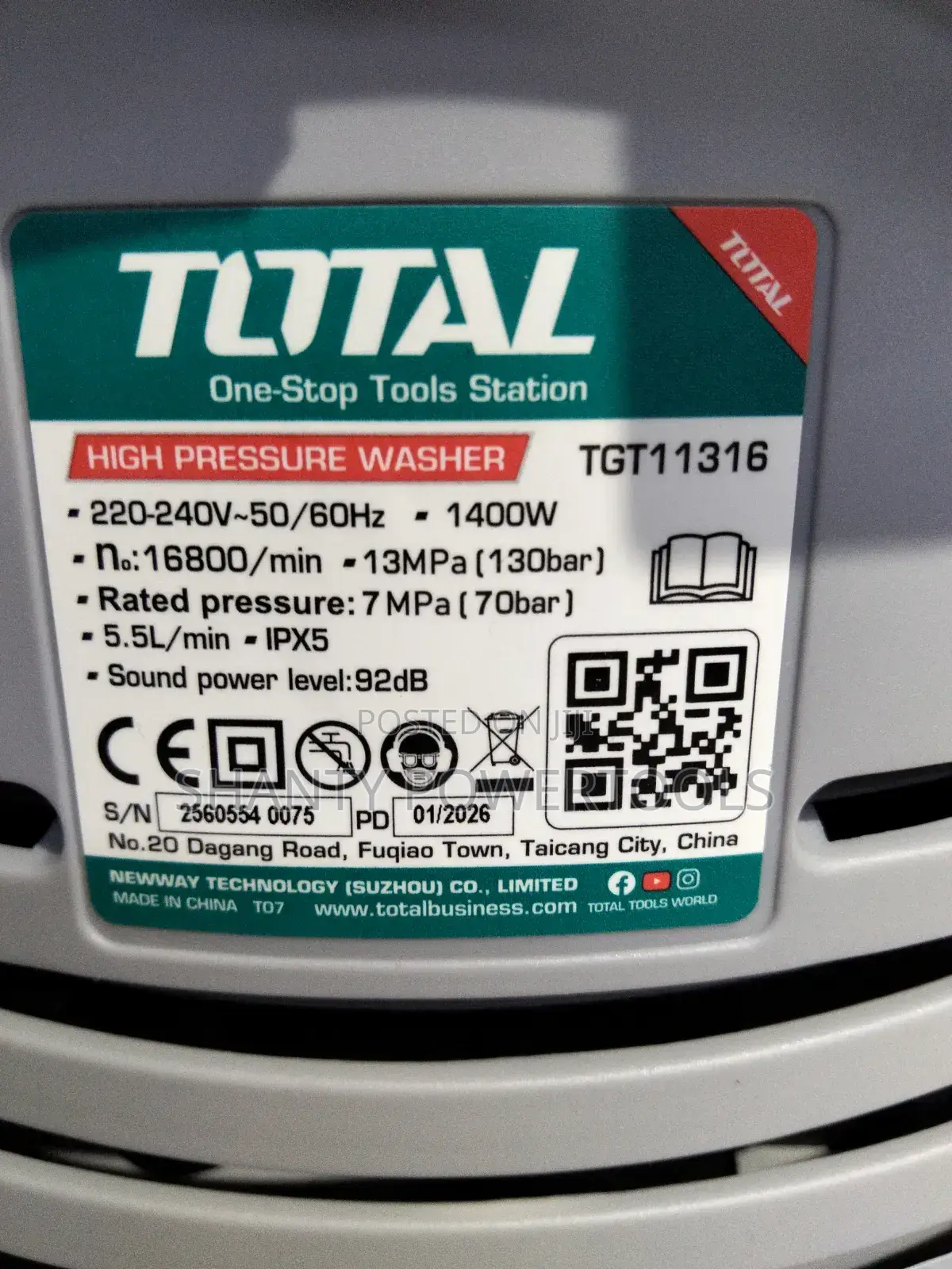 Total High Pressure Washer 1400watts
