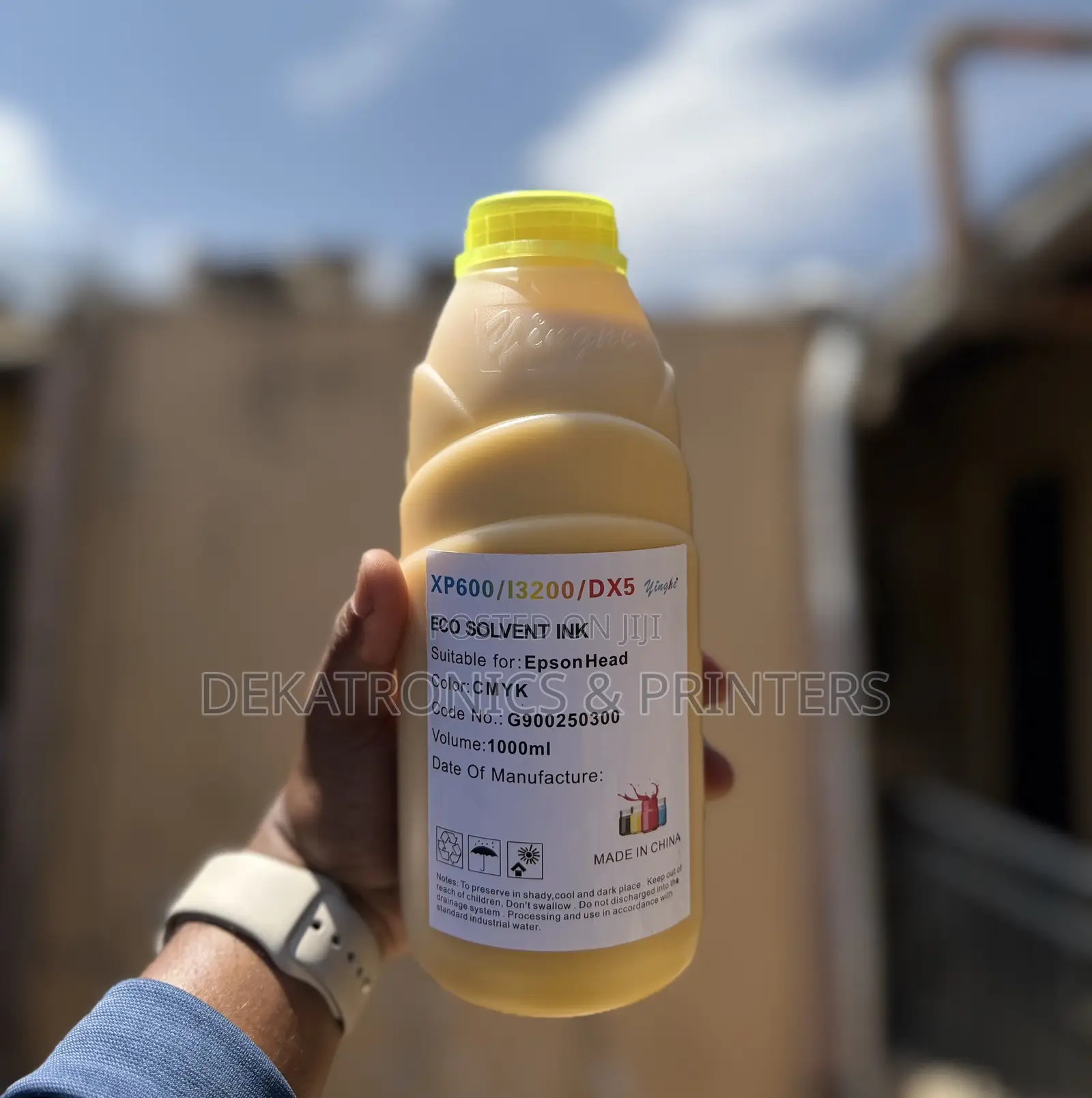 Yinghe 1litre Yellow Eco-Solvent Inks (Xp600 I3200 Dx5 Dx7 Heads)