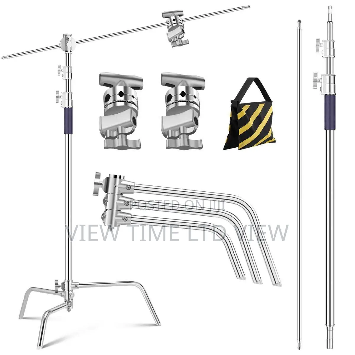 K F Concept 3.3m Heavy Duty Stainless Steel C Stand With Boom Arm