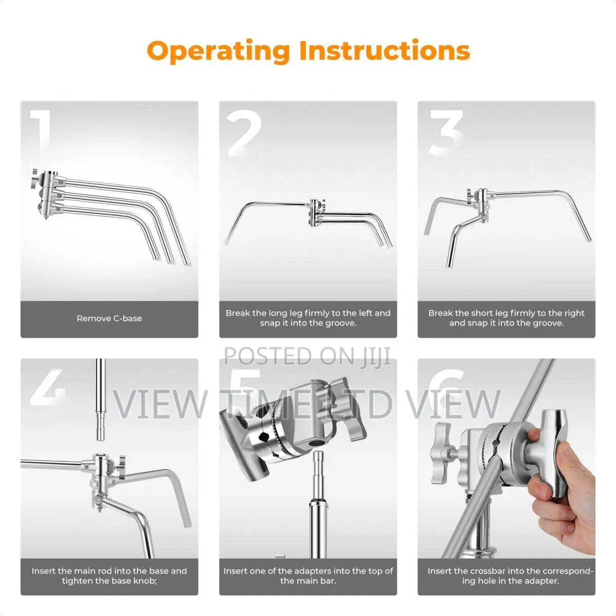 K F Concept 3.3m Heavy Duty Stainless Steel C Stand With Boom Arm