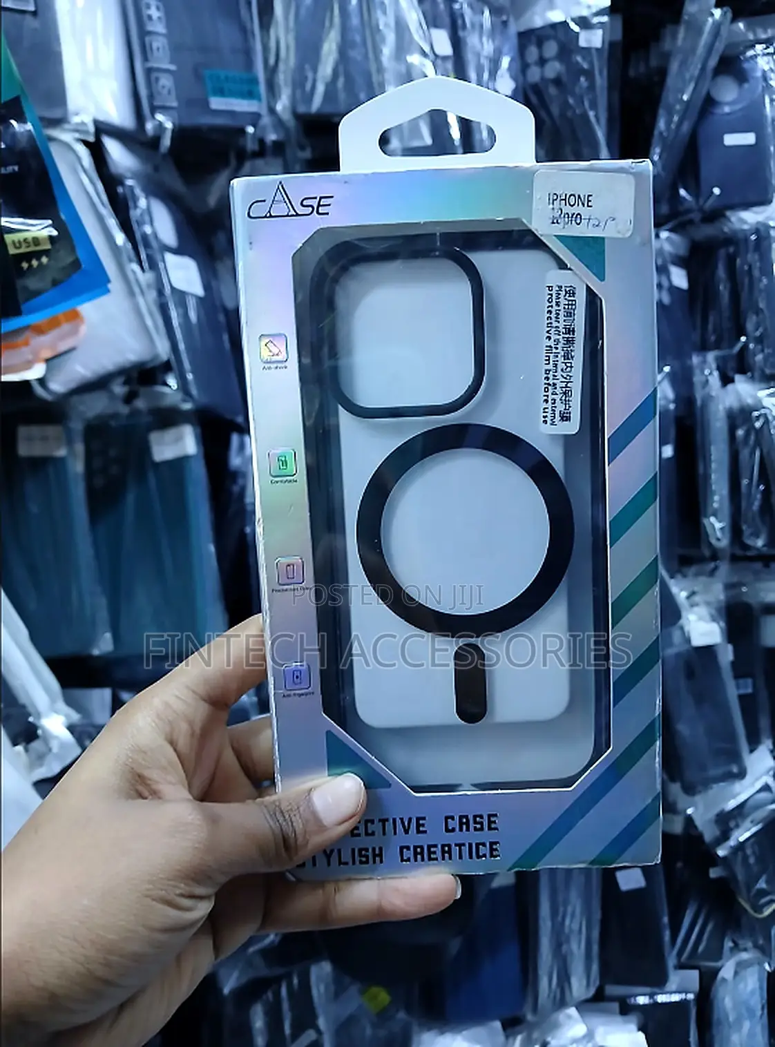 Magnetic Clear Case for iPhone 13/13 Pro–Magnetic Ring–Multiple Colors