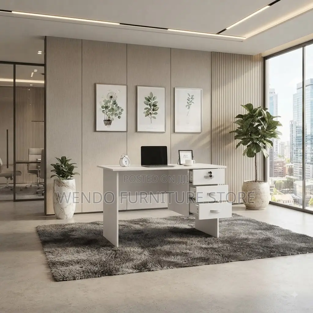 Office Desk; 0.9 Meters White Clereric Office Home Desk