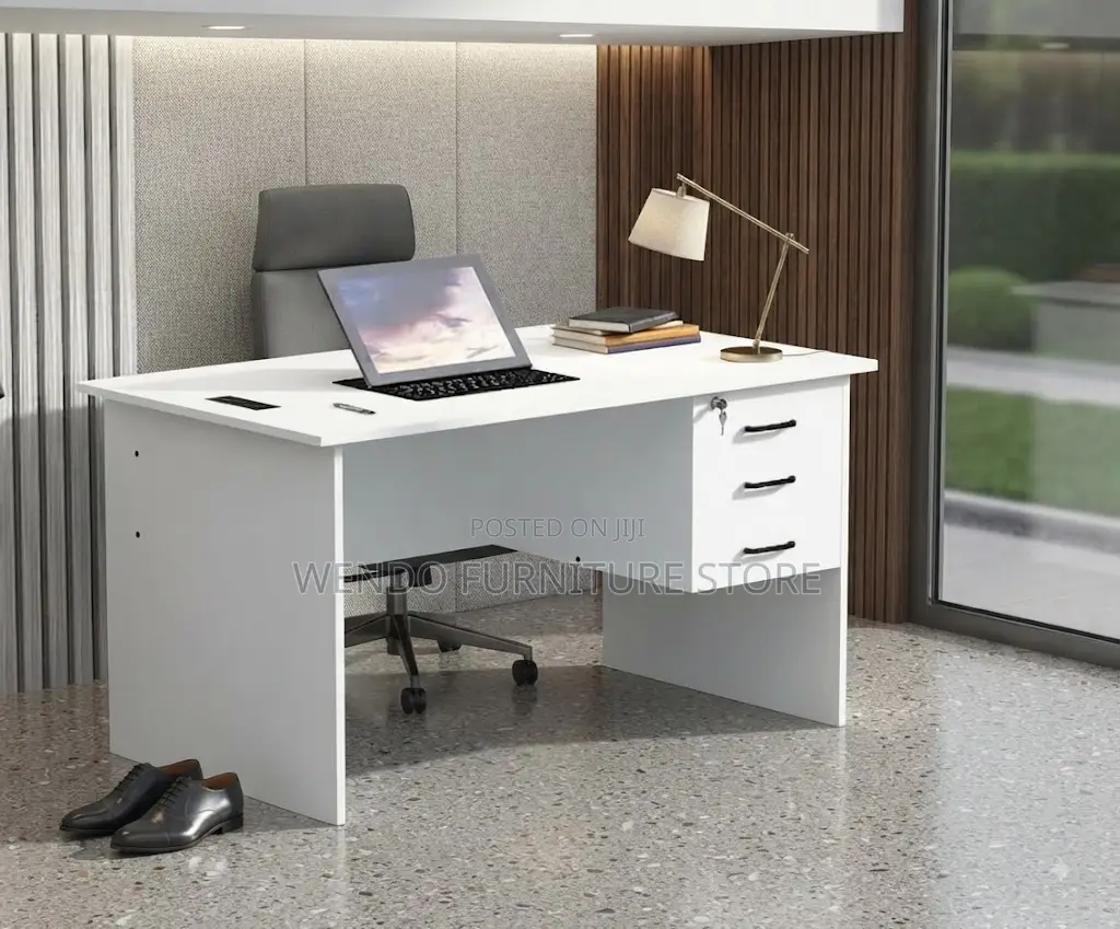 Office Desk; 0.9 Meters White Clereric Office Home Desk